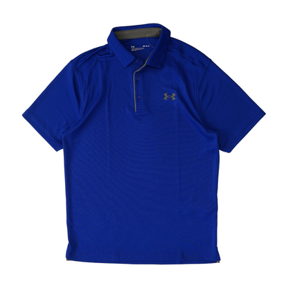 Blue Solid Short Sleeve Polo