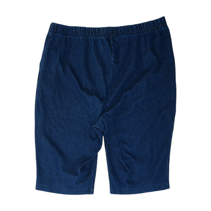 Blue Solid Capris