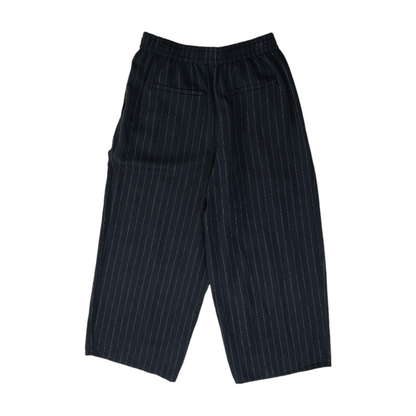 Black Striped Chino Capris