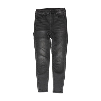 Black Solid High Rise Skinny Leg Jeans