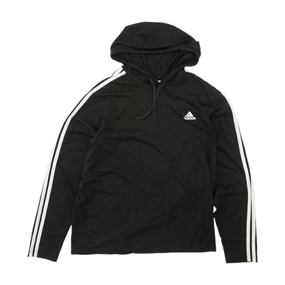 Black Solid Hoodie Pullover