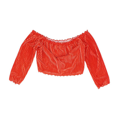Red Solid 3/4 Sleeve Blouse