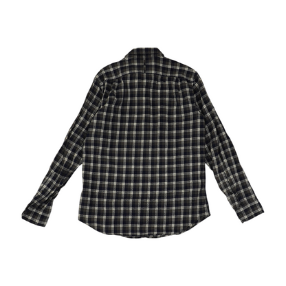 Navy Plaid Long Sleeve Button Down