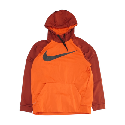 Orange Color Block Hoodie Pullover