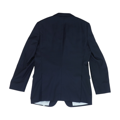Navy Long Solid Suit Jacket