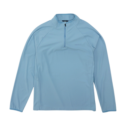 Blue Solid 1/4 Zip Pullover