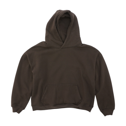 Brown Solid Hoodie Pullover