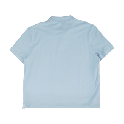 Blue Solid Short Sleeve Polo