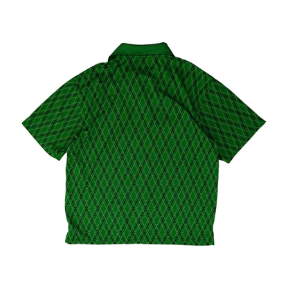 Green Argyle Short Sleeve Polo