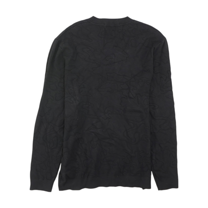 Black Solid Pullover Sweater