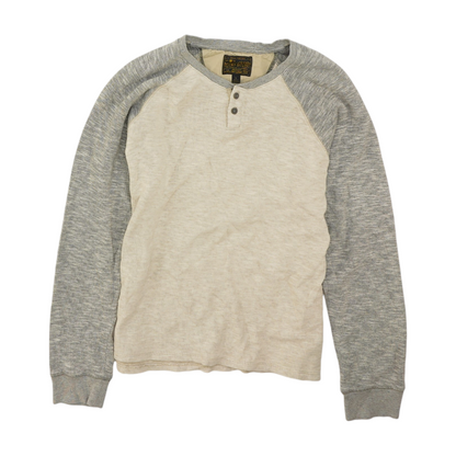 Cream Color Block Henley T-Shirt