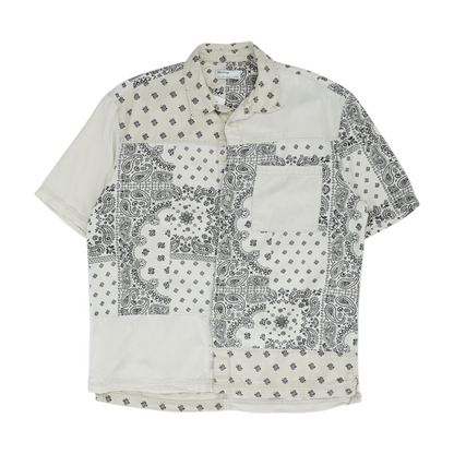 Ivory Paisley Short Sleeve Button Down