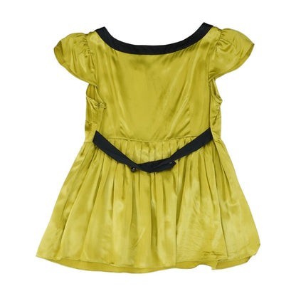 Green Solid Short Sleeve Blouse