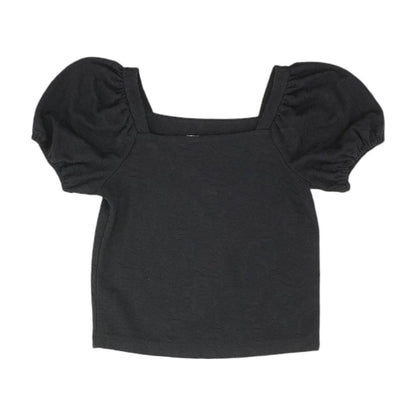 Black Floral Short Sleeve Blouse