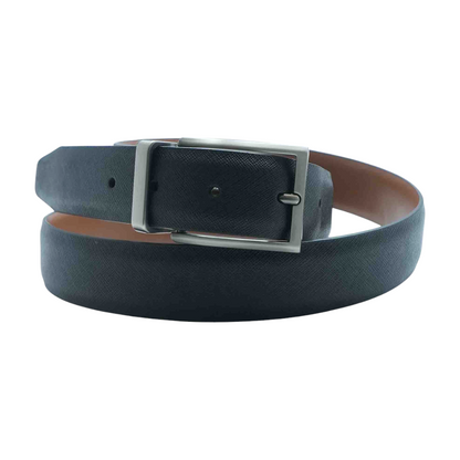 Black Reversible Faux Leather Belt