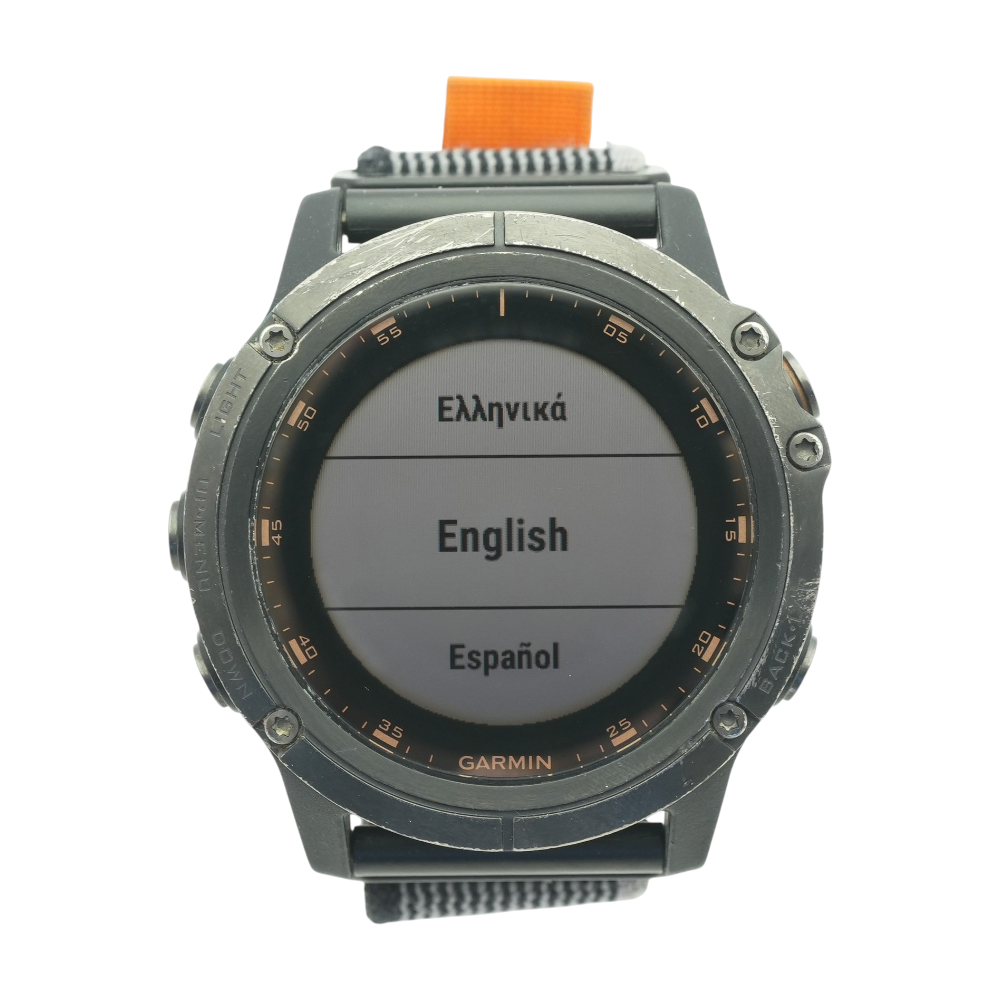 50mm Fenix 5X Plus Black Smartwatch Black Band M/L