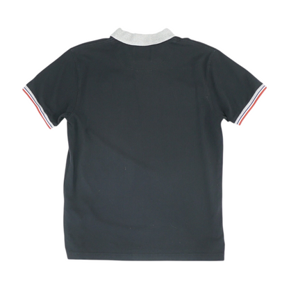 Black Solid Short Sleeve Polo