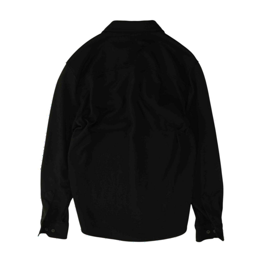 Black Solid Flannel Button Down