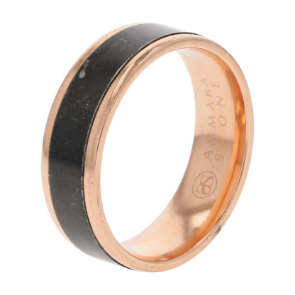 14K Rose Gold With Titanium Center Band