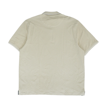 Beige Solid Short Sleeve Polo