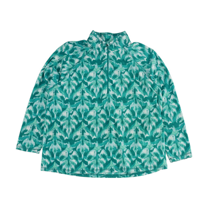 Green Print 1/4 Zip Pullover