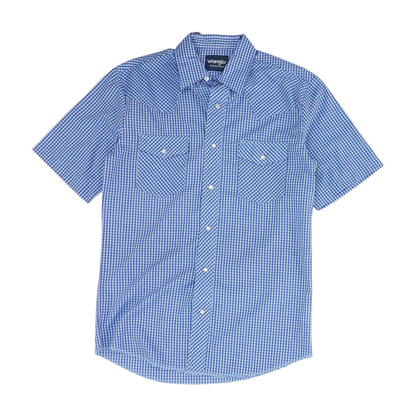 Blue Check Short Sleeve Button Down