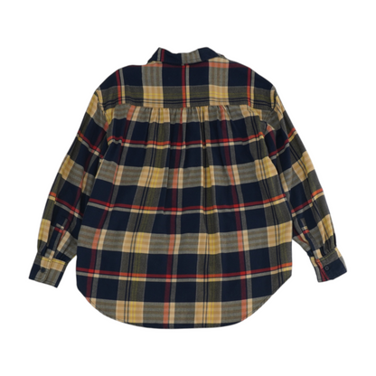 Navy Plaid Flannel Button Down