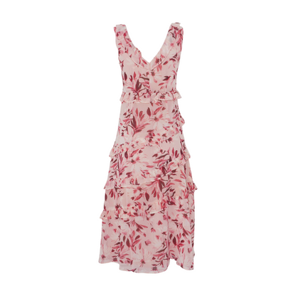 Pink Floral Midi Dress