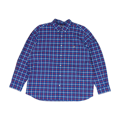 Blue Plaid Long Sleeve Button Down