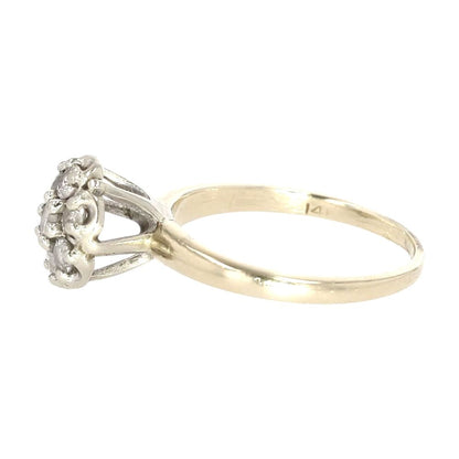 1/3 Ct 14K Two Tone Gold Vintage Style Diamond Engagement Ring