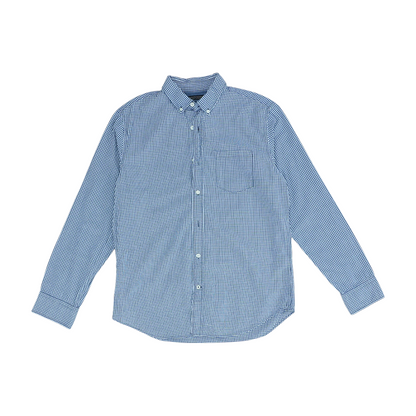 Navy Check Long Sleeve Button Down