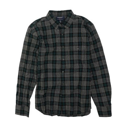 Gray Plaid Flannel Button Down
