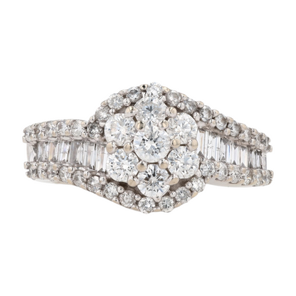 1 1/3 ctw 10K White Gold Diamond Fashion Ring
