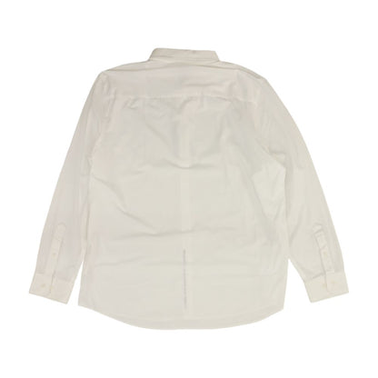 White Solid Long Sleeve Button Down