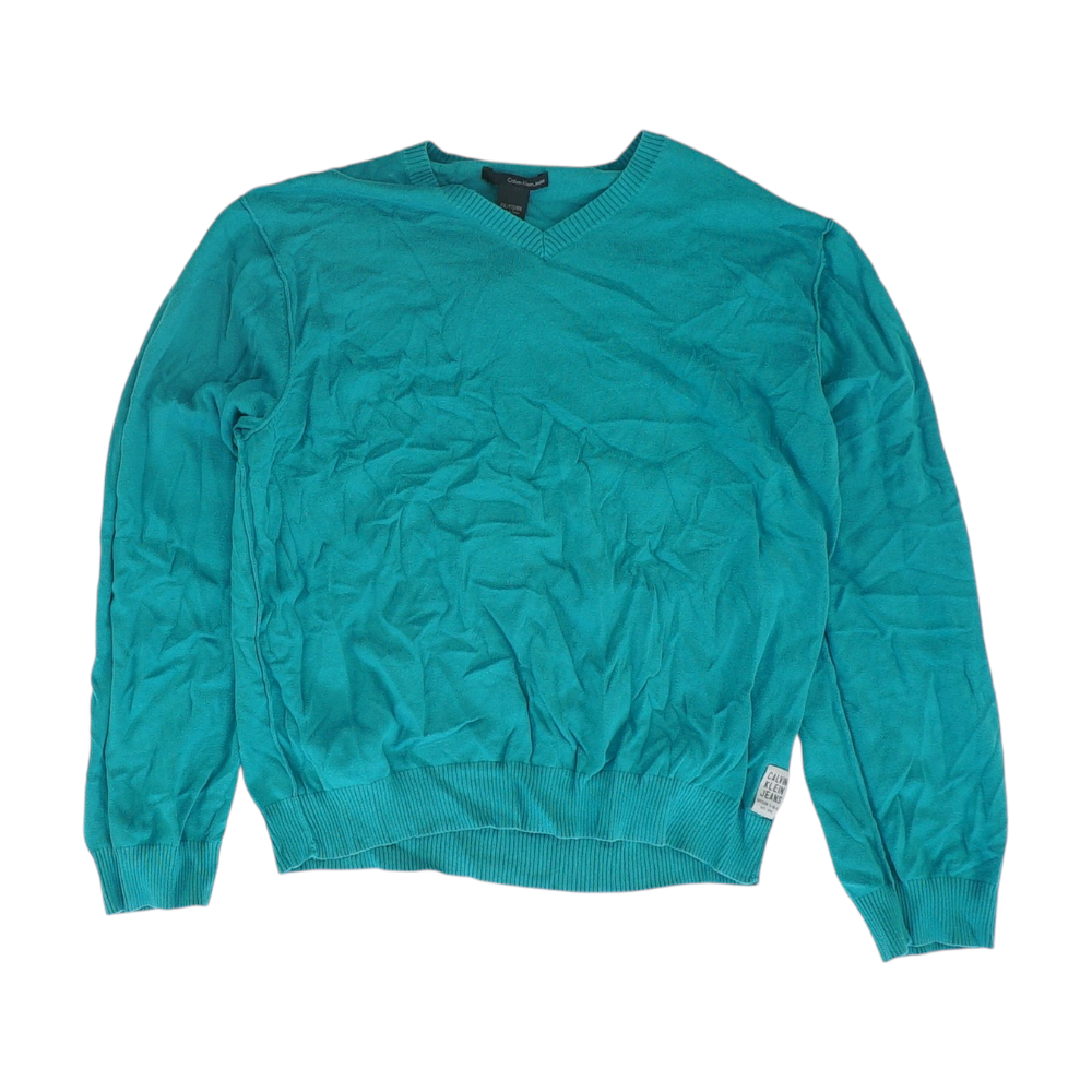 Teal Solid Pullover Sweater