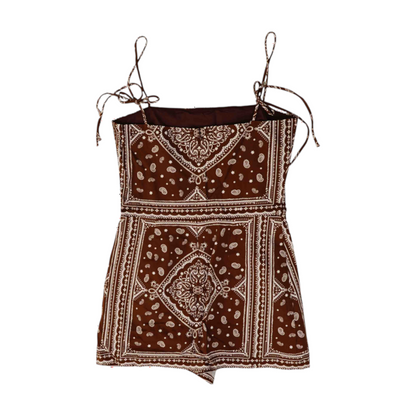 Brown Paisley Mini Dress