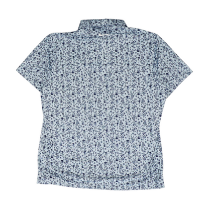 Blue Floral Short Sleeve Polo