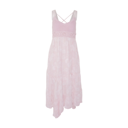 Pink Floral Midi Dress