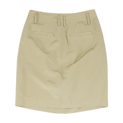 Tan Solid Mini Skirt