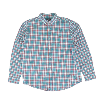 Blue Plaid Long Sleeve Button Down