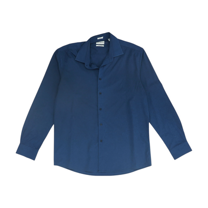 Navy Solid Long Sleeve Button Down