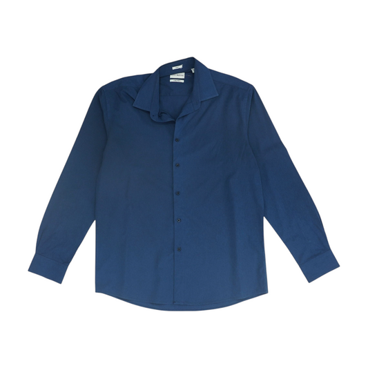 Navy Solid Long Sleeve Button Down