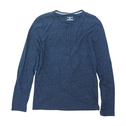 Blue Solid Henley T-Shirt