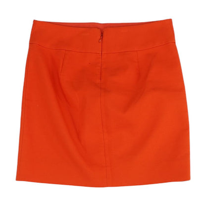 Orange Solid Mini Skirt