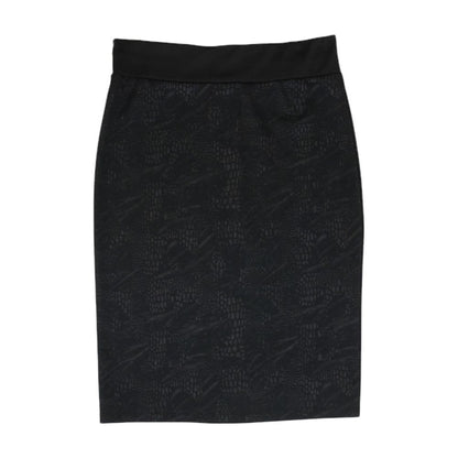 Black Animal Print Midi Skirt