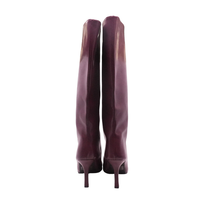 Burgundy Knee-High Boots