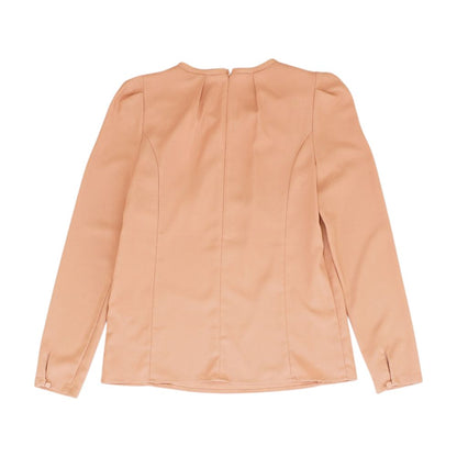 Peach Solid Long Sleeve Blouse