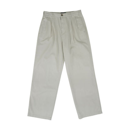 Beige Solid Pants