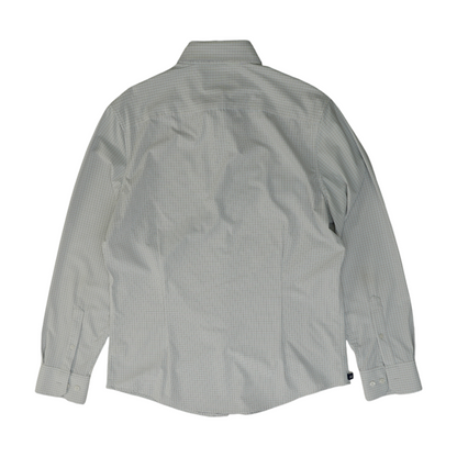 White Plaid Long Sleeve Button Down