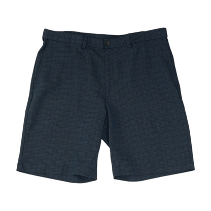 Blue Plaid Chino Shorts